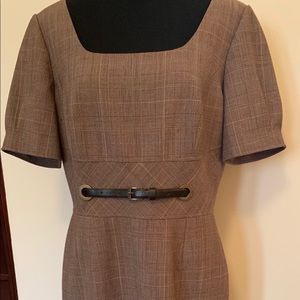 Tahari brown career dress